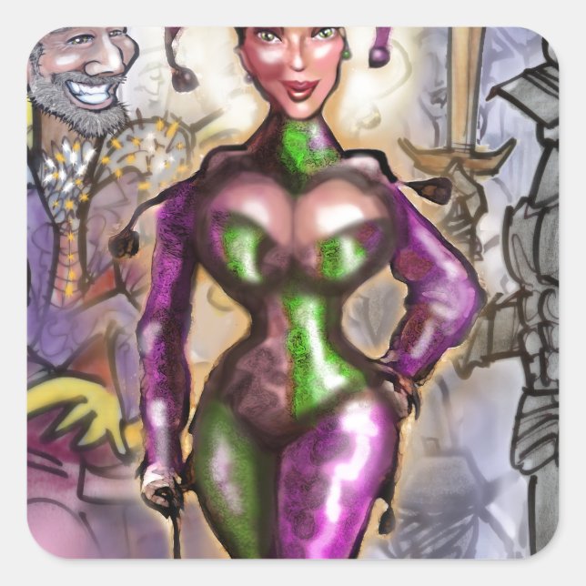 Adesivo Quadrado Harlequin (Frente)