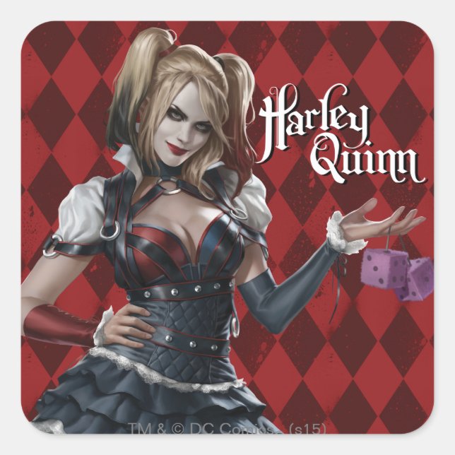 Adesivo Quadrado Harley Quinn Com Felpudo (Frente)