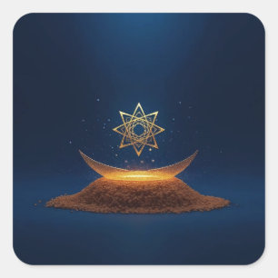 Adesivo Quadrado Harmonia Dourada – Ressonância Divina do Shree Yan