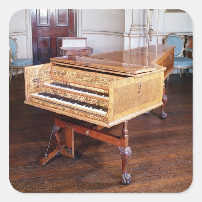 Adesivo Quadrado Harpsichord, por Jacob Kirckman, inglês, 1766 (Frente)