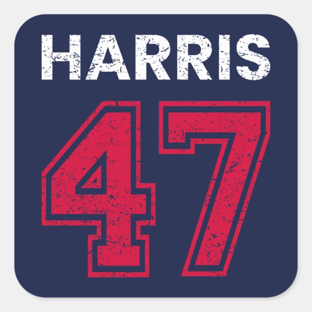 Adesivo Quadrado Harris 47 I - Kamala Harris Para Presidente (Frente)
