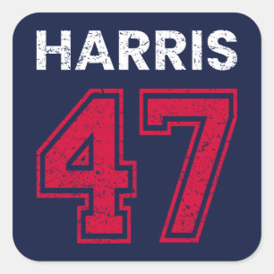 Adesivo Quadrado Harris 47 I - Kamala Harris Para Presidente