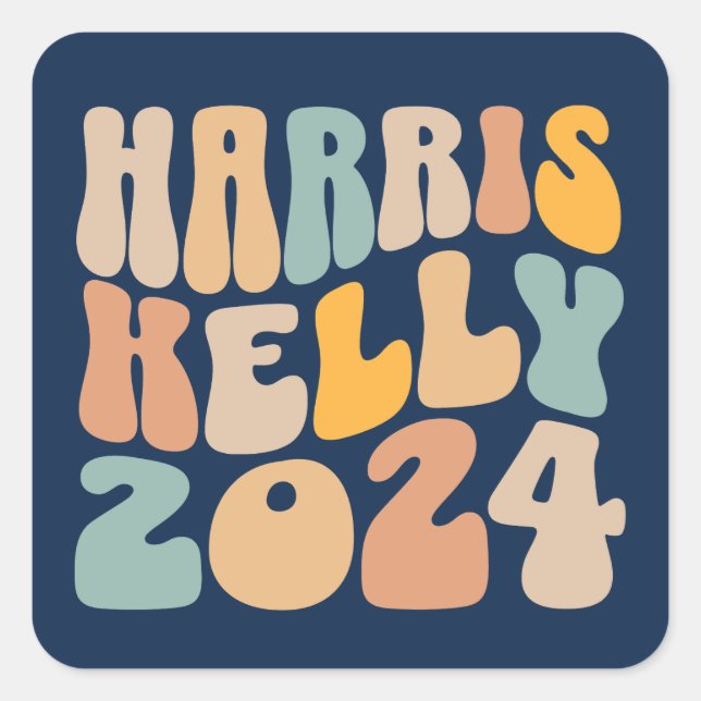 Adesivo Quadrado Harris Kelly 2024 Moda Ondulada Boho (Frente)