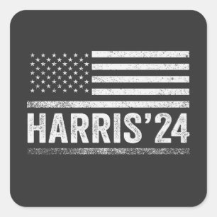 Adesivo Quadrado Harris Para Presidente Democrata Eleição Americana