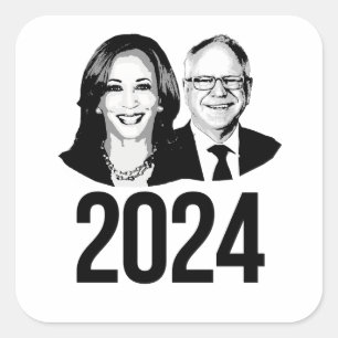 Adesivo Quadrado Harris Walz 2024