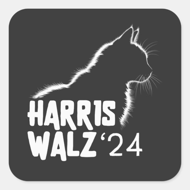 Adesivo Quadrado Harris Walz 2024 (Frente)