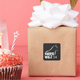 Adesivo Quadrado Harris Walz 2024