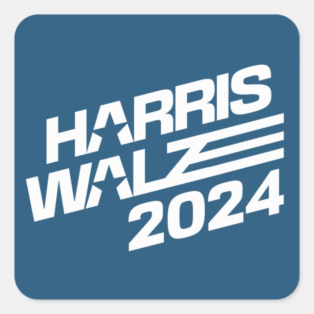 Adesivo Quadrado Harris Walz 2024 Eleição (Frente)
