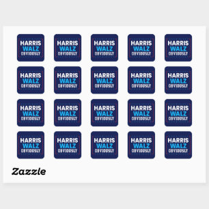 Adesivo Quadrado Harris Walz 2024 Obviamente