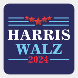 Adesivo Quadrado Harris Walz 2024 Presidente - Tim Walz