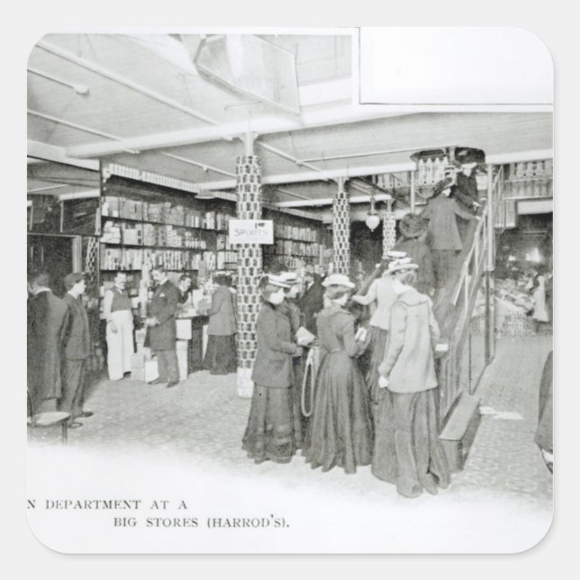 Adesivo Quadrado Harrods Provisioning Department, 1901 (Frente)