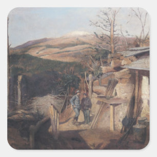 Adesivo Quadrado Hartmanswillerkopf, vista de Roche-Sermet, 1915