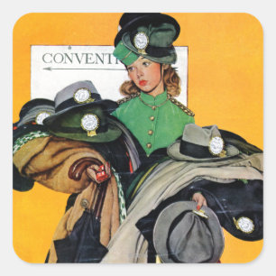 Adesivo Quadrado Hatcheck Girl