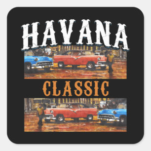 Adesivo Quadrado Havana Classic - Arte Carro vintage Cubana