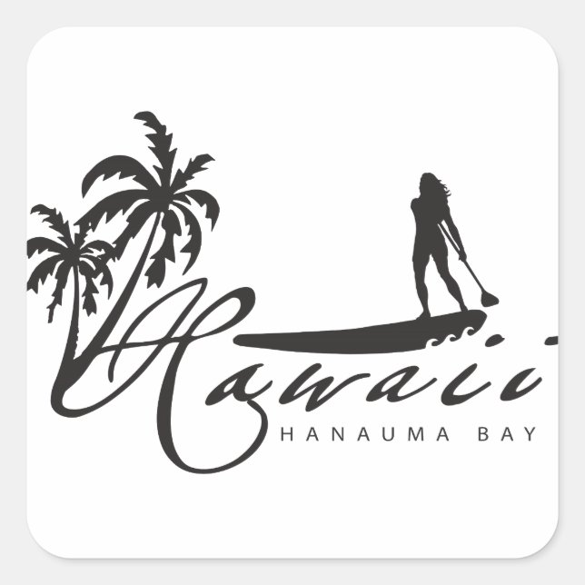 Adesivo Quadrado Hawaii Levante Paddle (Frente)