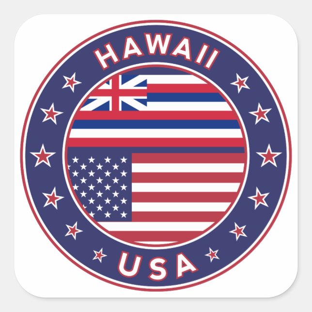 Adesivo Quadrado Hawaii sticker, Hawaii, USA (Frente)