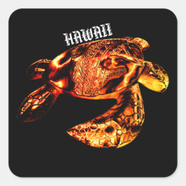 Adesivo Quadrado Hawaii Tribal Honu Lava