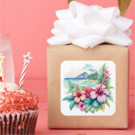 Adesivo Quadrado Hawaiian Sticker