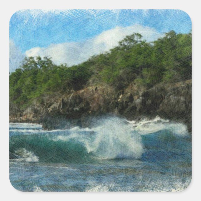 Adesivo Quadrado Hawaiian Waters (Frente)
