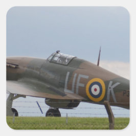 Adesivo Quadrado Hawker Hurricane Vista de Três Quartos
