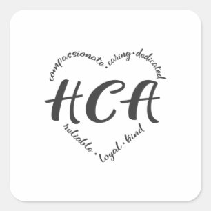 Adesivo Quadrado Health Care Aide, assistência médica HCA