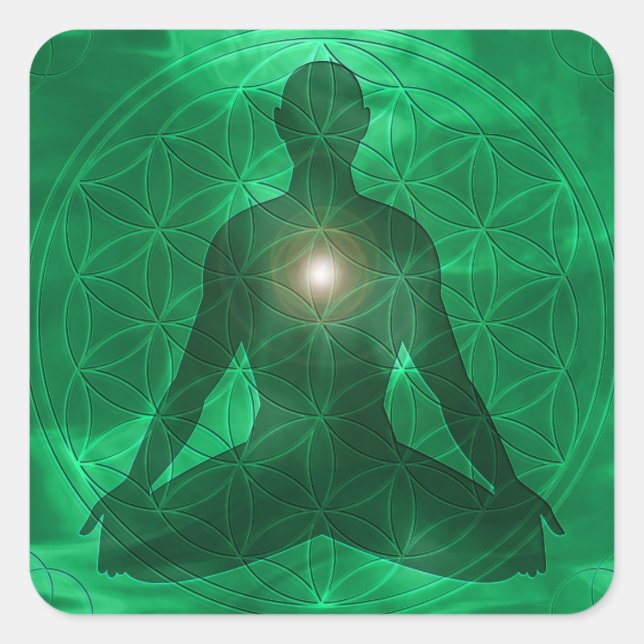 Adesivo Quadrado Heart Chakra Anahata (Frente)