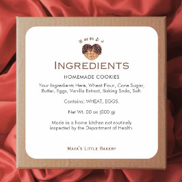 Adesivo Quadrado Heart Chocolate Waffle Bakery Ingredients Product