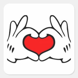 Adesivo Quadrado Heart Hand 