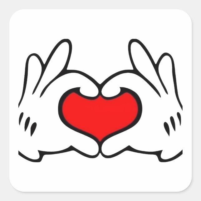 Adesivo Quadrado Heart Hand  (Frente)