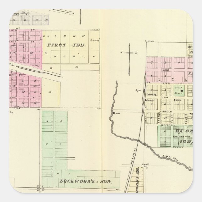 Adesivo Quadrado Hebron, Nebraska (Frente)