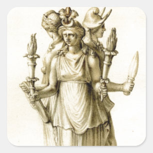 Adesivo Quadrado Hecate Triplo-Corpóreo