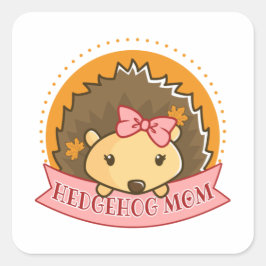 Adesivo Quadrado Hedgehog Mom