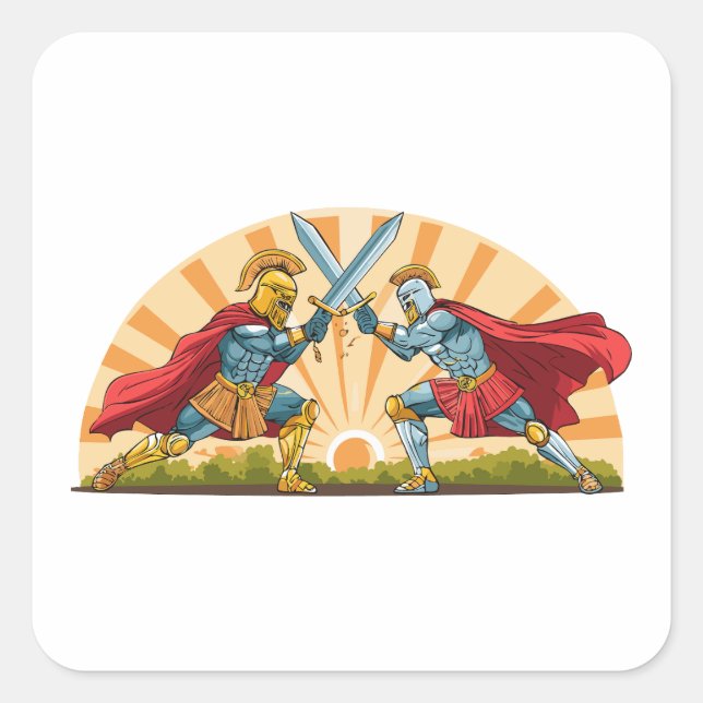 Adesivo Quadrado Heitor e Aquiles (Frente)