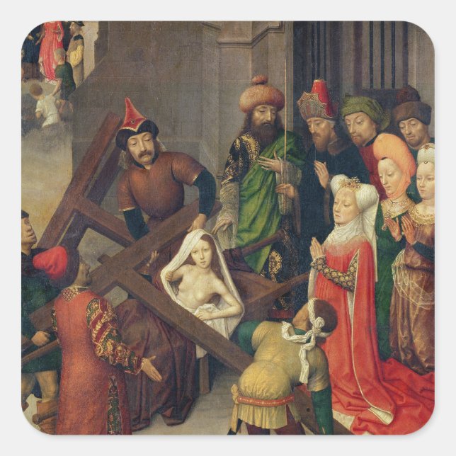 Adesivo Quadrado Helena e o Milagre da Cruz Verdadeira (Frente)