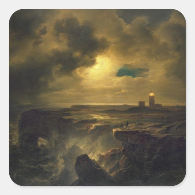 Adesivo Quadrado Helgoland in Moonlight, 1851 (Frente)