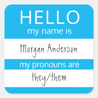 Adesivo Quadrado HELLO Personalizado Meu Nome Pronounounes É Crachá