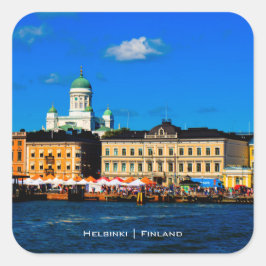 Adesivo Quadrado Helsinki Skyline