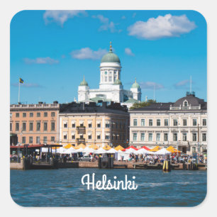 Adesivo Quadrado Helsínquia Skyline