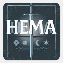HEMA Medieval Sword Emblem – Blue Graffiti Style