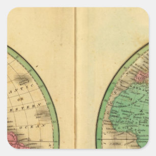 Adesivo Quadrado Hemisfério de W, hemisfério de E