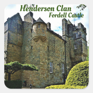 Adesivo Quadrado Henderson Clan Scottish Fordell Castle Sticker