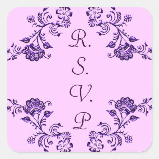 Adesivo Quadrado Henna Floral
