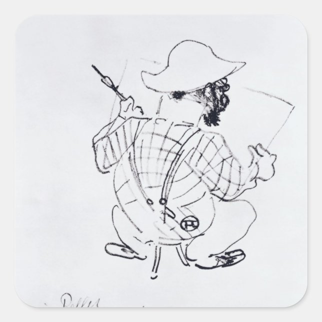 Adesivo Quadrado Henri de Toulouse-Lautrec | Autorretrato, 1896 (Frente)