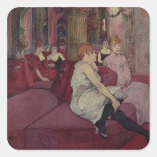Adesivo Quadrado Henri de Toulouse-Lautrec   No Salão da Ru