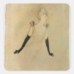 Adesivo Quadrado Henri de Toulouse-Lautrec Yvette Guilbert, 1894