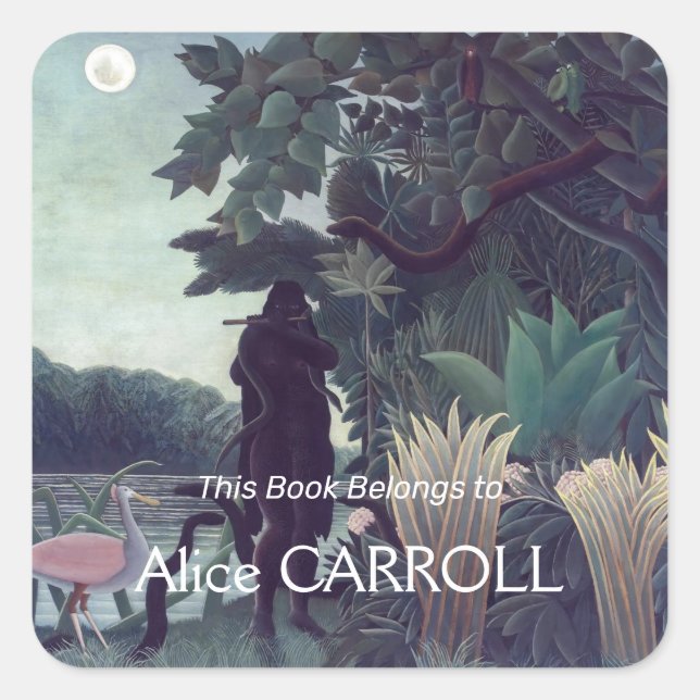 Adesivo Quadrado Henri Rousseau - A Cobra Charmer (Frente)