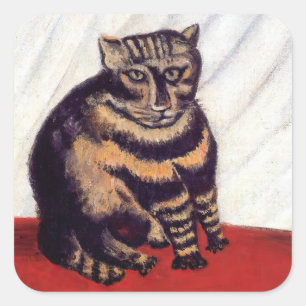 Adesivo Quadrado Henri Rousseau - O Gato Malhado