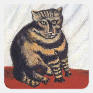 Adesivo Quadrado Henri Rousseau - O Gato Tigre ( Le Chat Tigre )