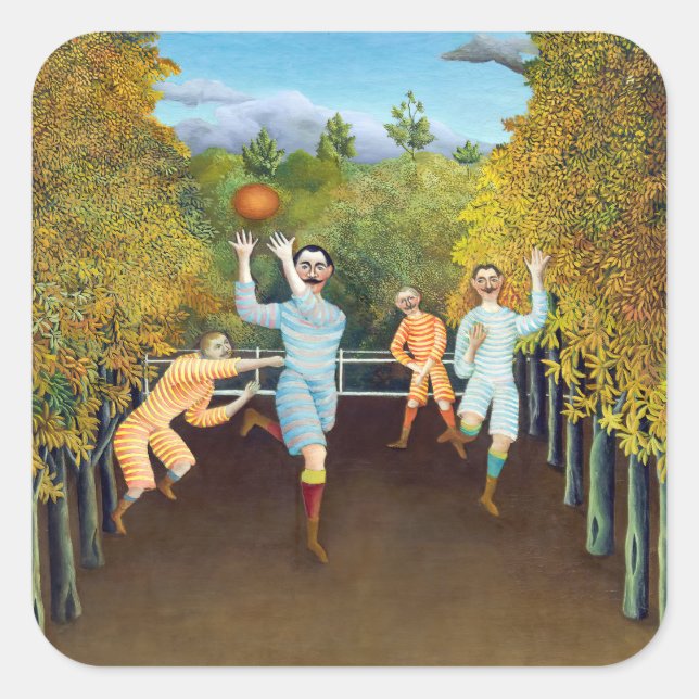 Adesivo Quadrado Henri Rousseau - Os Jogadores De Futebol (Frente)