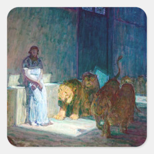 Adesivo Quadrado Henry Ossawa Tanner Daniel no Lions's Den